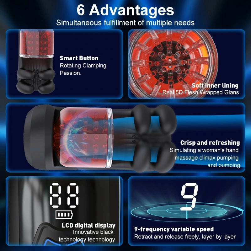 XG10: Ollontränare med 9 lägen – klämning, rotation & vibration