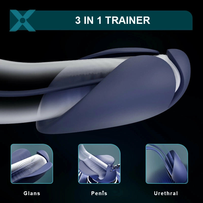 XG6: 3-i-1 ollontränare med dubbelmotor, 10 vibrationer & uretral stimulering