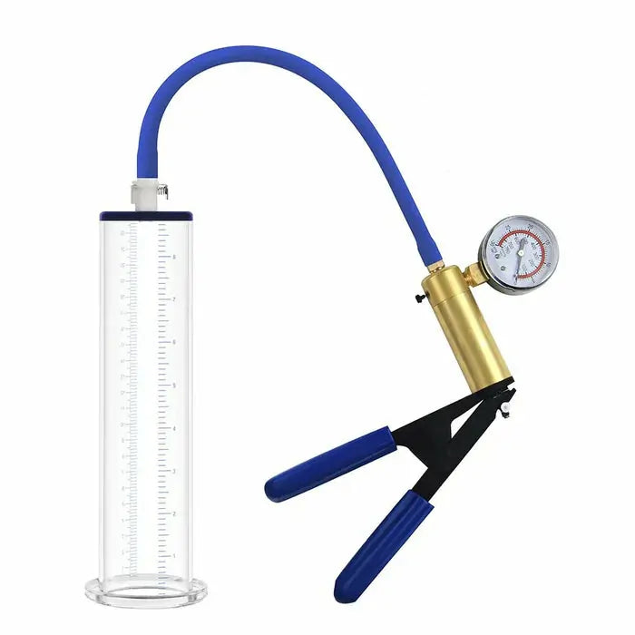 LuxaMax Manual Penis Pump: 9" × 2,5" penispump med tryckmätare & metallhandtag