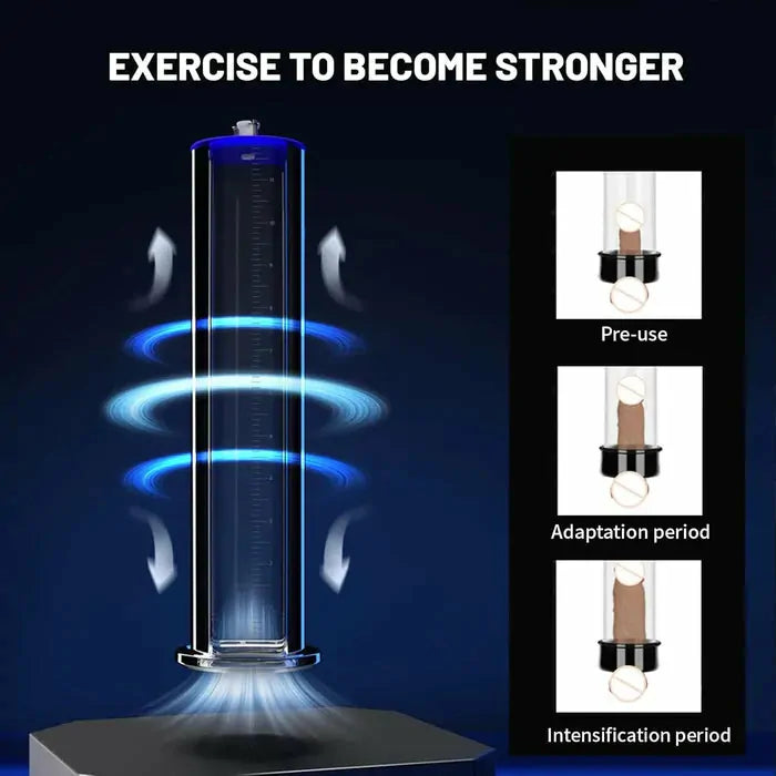Manual Male Enhancement Pump: 9" × 2,5" kraftig manuell penispump med tryckmätare