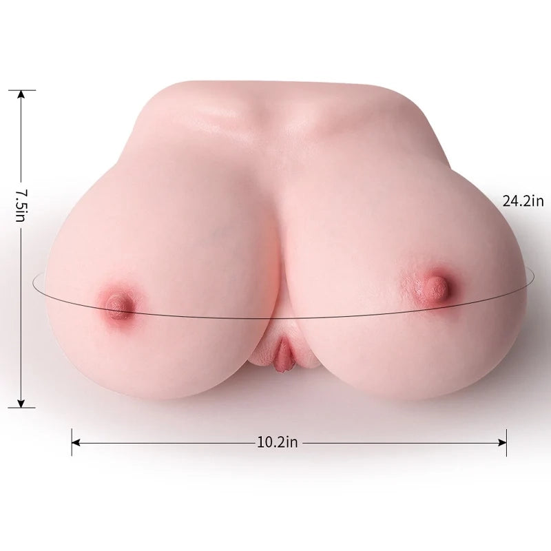 Delia: 3,5 kg gelbröst-torso, Mjuk silikon, Två kanaler