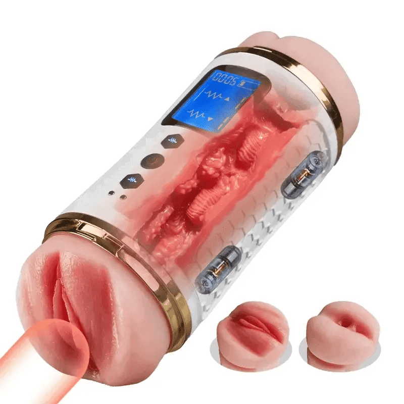 XV12: 100 % vattentät masturbator med dubbel ingång, dubbla motorer & 10 vibrationer