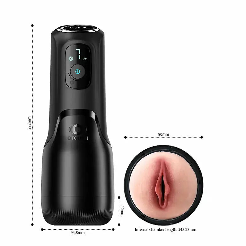XS7: Sugande masturbator med AirPulse, aktivt klämgrepp & 7 vibrationer