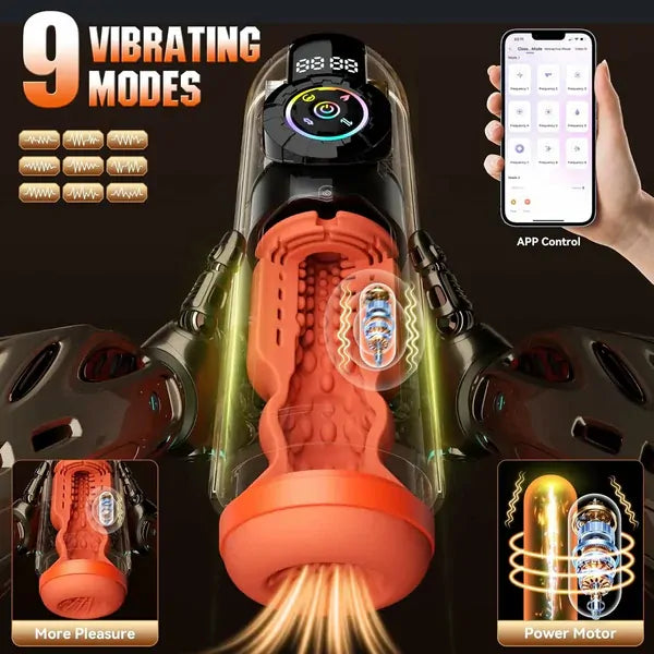 XT12: 5-i-1 automatisk masturbator med 9×9×9 lägen & 360° värme till 42°C
