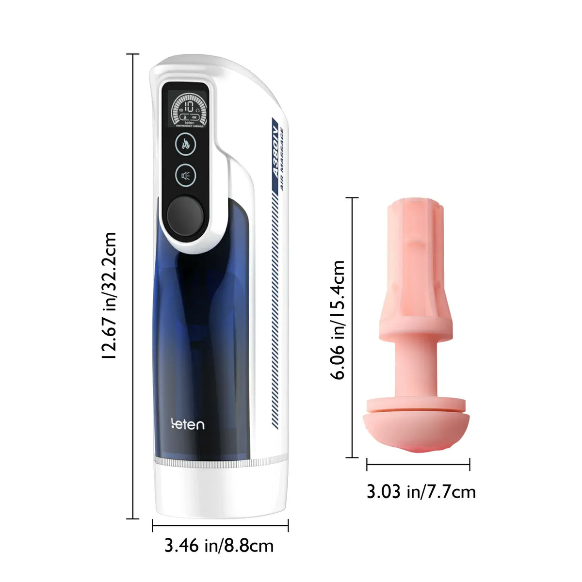Leten A380 Pro: Juckande masturbator med gungande rörelse · 10 hastigheter & 42°C värme
