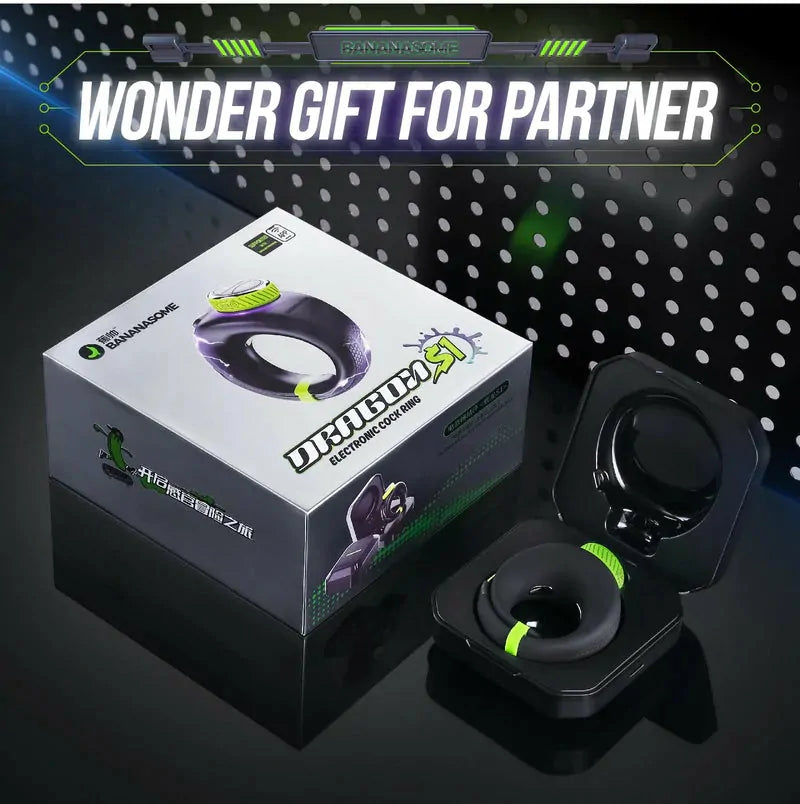 PR1: Appstyrd penisring med elektrostimulering, 10 vibrationer & 6 el-lägen