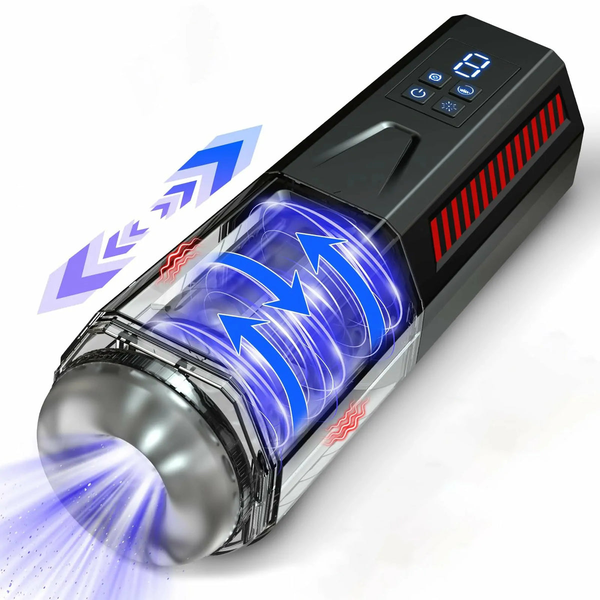 XR6: Juckande & roterande masturbator med 7 vibrationer & Climax Boost