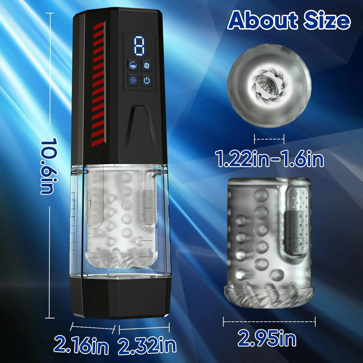 XR6: Juckande & roterande masturbator med 7 vibrationer & Climax Boost