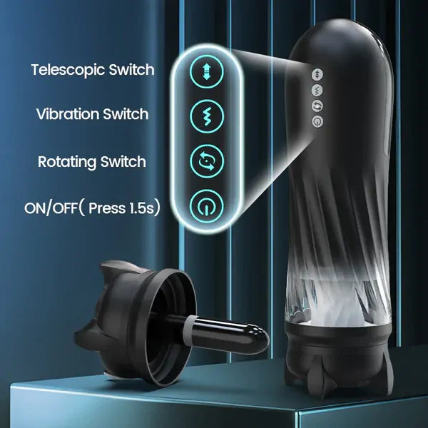 XT3: Juckande masturbator med 500 rörelser/min, rotation, vibration & värme