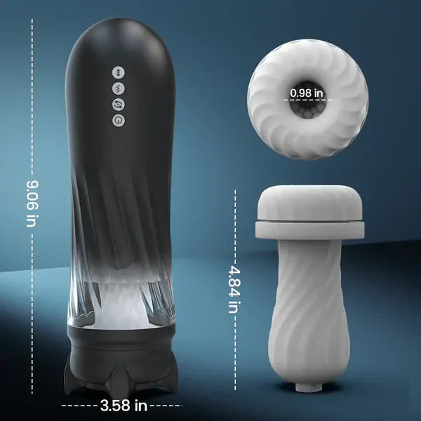 XT3: Juckande masturbator med 500 rörelser/min, rotation, vibration & värme