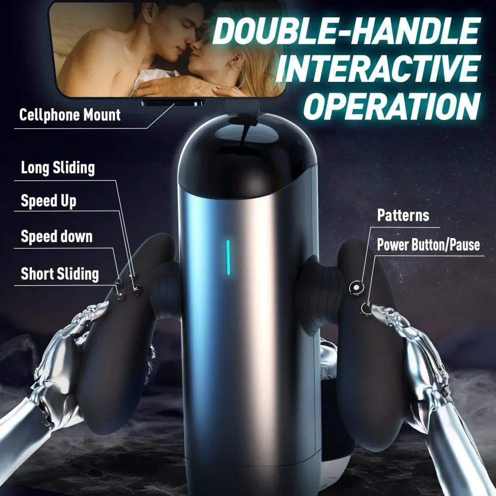 XT6: Juckande masturbator med dubbla handtag · 10 lägen, 10 hastigheter & 10 positioner