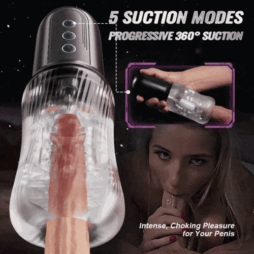 XS14 PRO: Sugande masturbator med handtag, dubbla motorer & 10 vibrationer