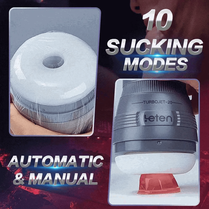 Leten TurboJet: Sugande masturbator med 10 lägen, vibration & manuell kontroll