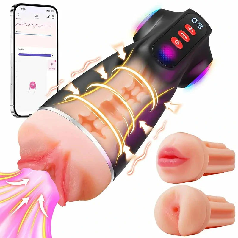 XV11: Sugande masturbator med 3 hylsor · 9 suglägen & 9 vibrationer