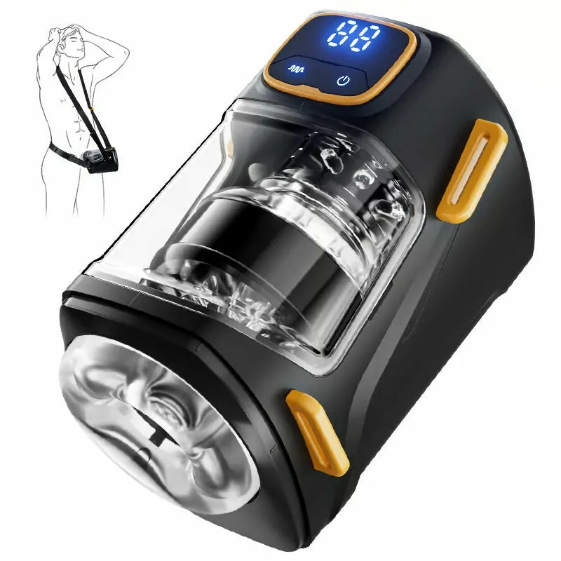 XT2: Handsfree-masturbator med 9 juckande lägen, 9 vibrationer & justerbara remmar