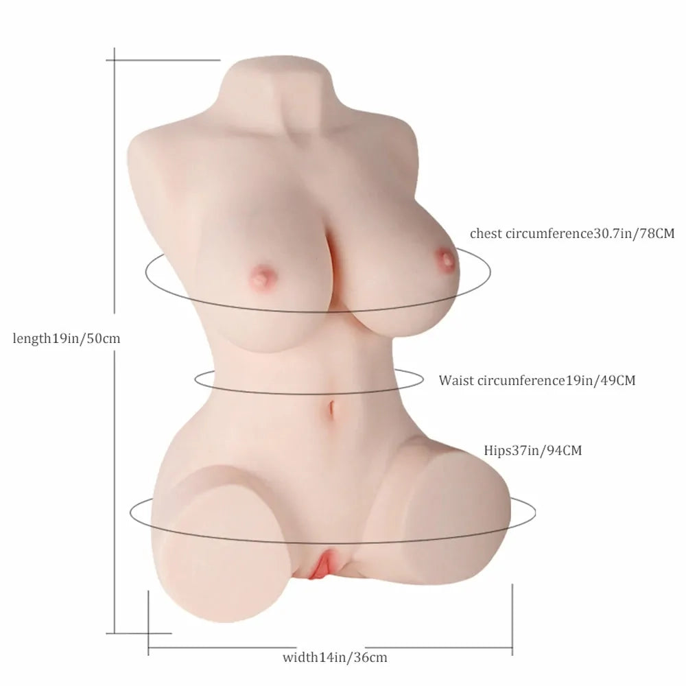 Lucinda: 13,5 kg Slim-Thick torso med 49 cm midja & 94 cm fylliga höfter