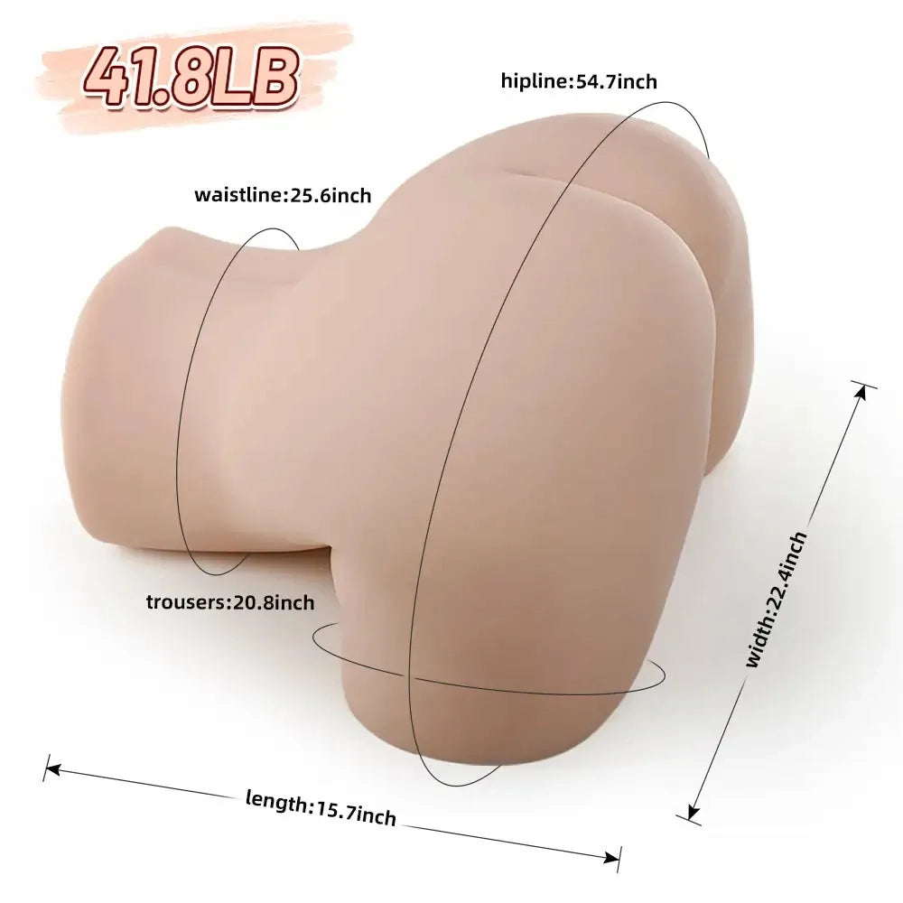 Minaj: 18,96 kg BBW sexdocka rumpa med 139 cm höfter & två 17 cm kanaler