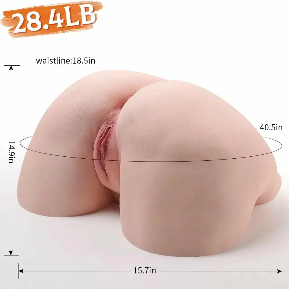 Linda: 13 kg sexdocka rumpa för doggy style med 103 cm höfter & dubbelkanal