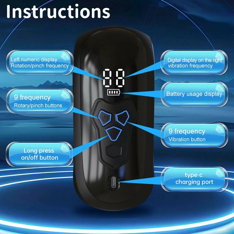 XG10: Ollontränare med 9 lägen – klämning, rotation & vibration