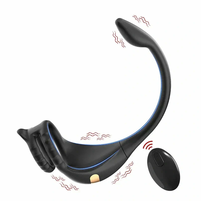 PM2: Dubbelmotor 3-i-1 prostatamassagerare med app, fjärrkontroll & 9 vibrationer