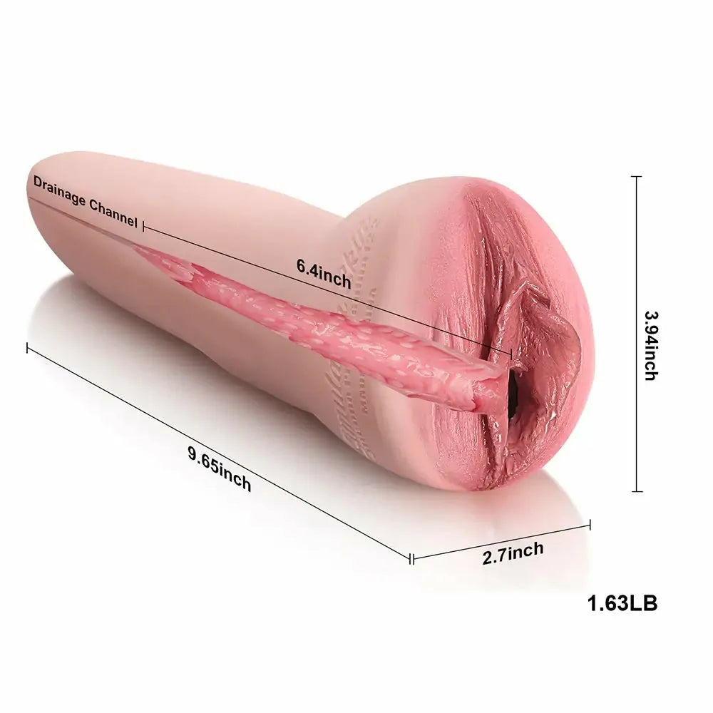 PU08: Realistisk lösvagina i silikon med tät 17,3 cm 3D-kanal