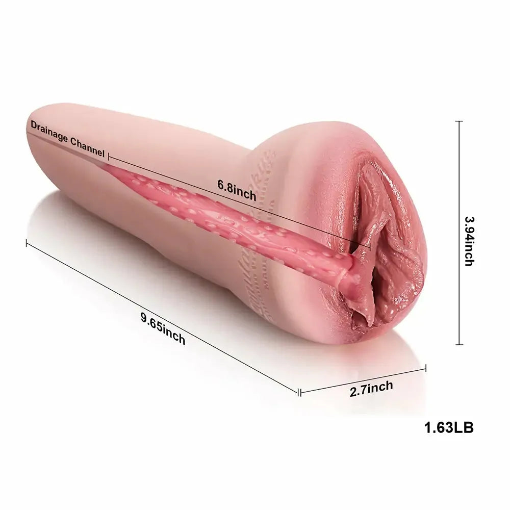 PU09: Realistisk lösvagina i silikon med djup 17,3 cm texturerad kanal