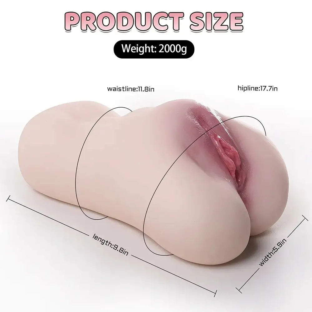 PU10: 2 kg realistisk TPE-masturbator med djup vaginal & tät anal kanal