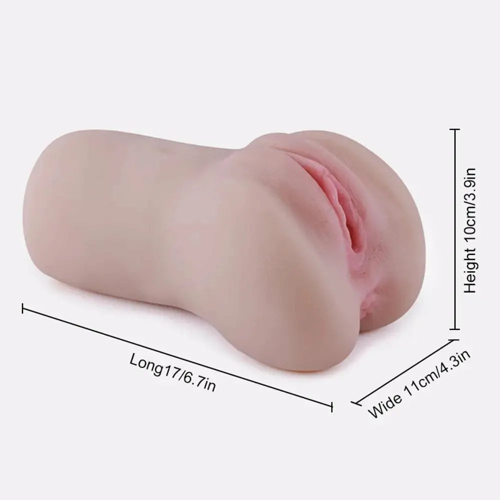 PU73: Realistisk lösvagina med vaginal & anal dubbelkanal på 12 cm