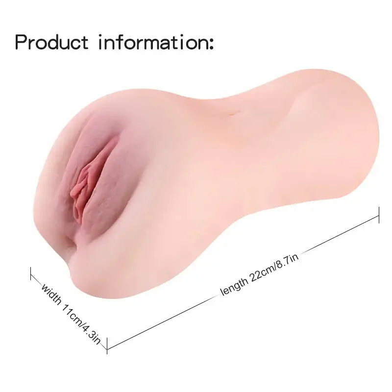 PU74: Realistisk lösvagina i TPE med 14 cm djup texturerad kanal