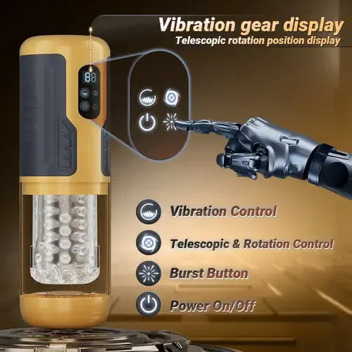 XR15: 5-i-1 automatisk masturbator med juckande, rotation, slickning & vibration