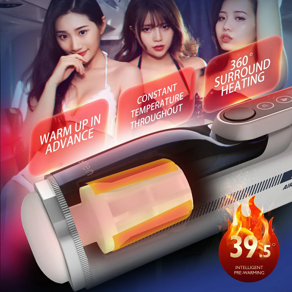 Leten A380 Pro: Juckande masturbator med gungande rörelse · 10 hastigheter & 42°C värme