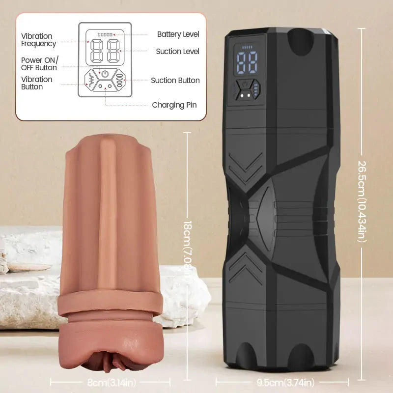 XV10: Sugande masturbator med 5 sugnivåer & 9 vibrationslägen