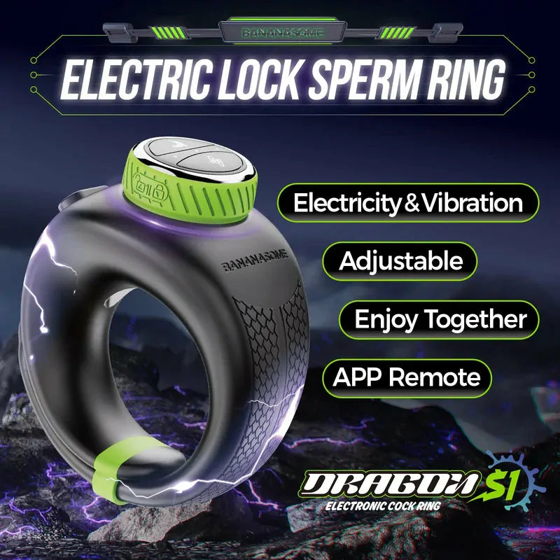 PR1: Appstyrd penisring med elektrostimulering, 10 vibrationer & 6 el-lägen