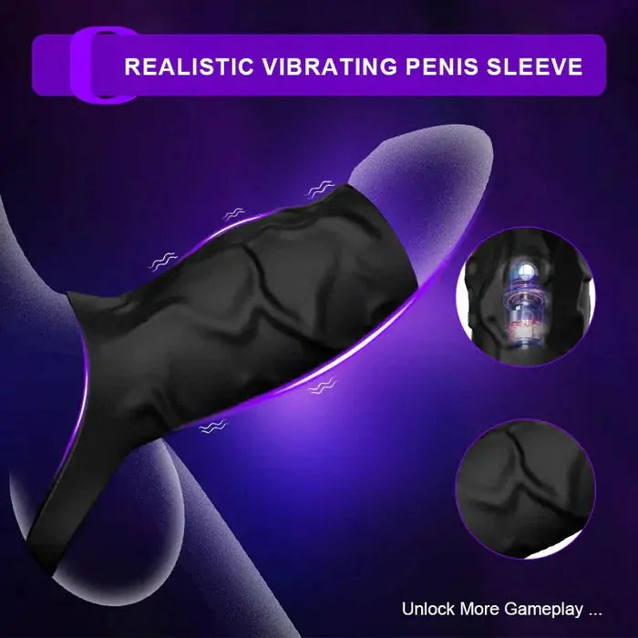 PR11: Vibrerande penisring med 6 stödringar, 10 vibrationslägen & magnetladdning