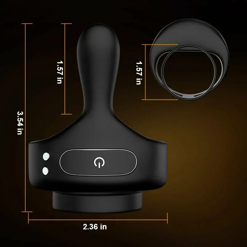 PR6: 3-i-1 penisring med dubbelmotor, 9 vibrationer & fjärrkontroll