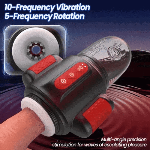 XR16: Roterande masturbator med vattenflöde, 10 vibrationer & 2-i-1-design