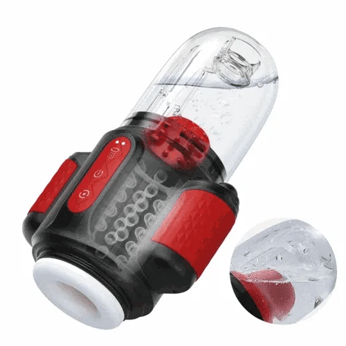 XR16: Roterande masturbator med vattenflöde, 10 vibrationer & 2-i-1-design