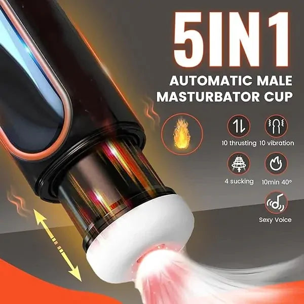 XT1: Handsfree-masturbator med sugkopp, automatisk stötning, vibration & sug