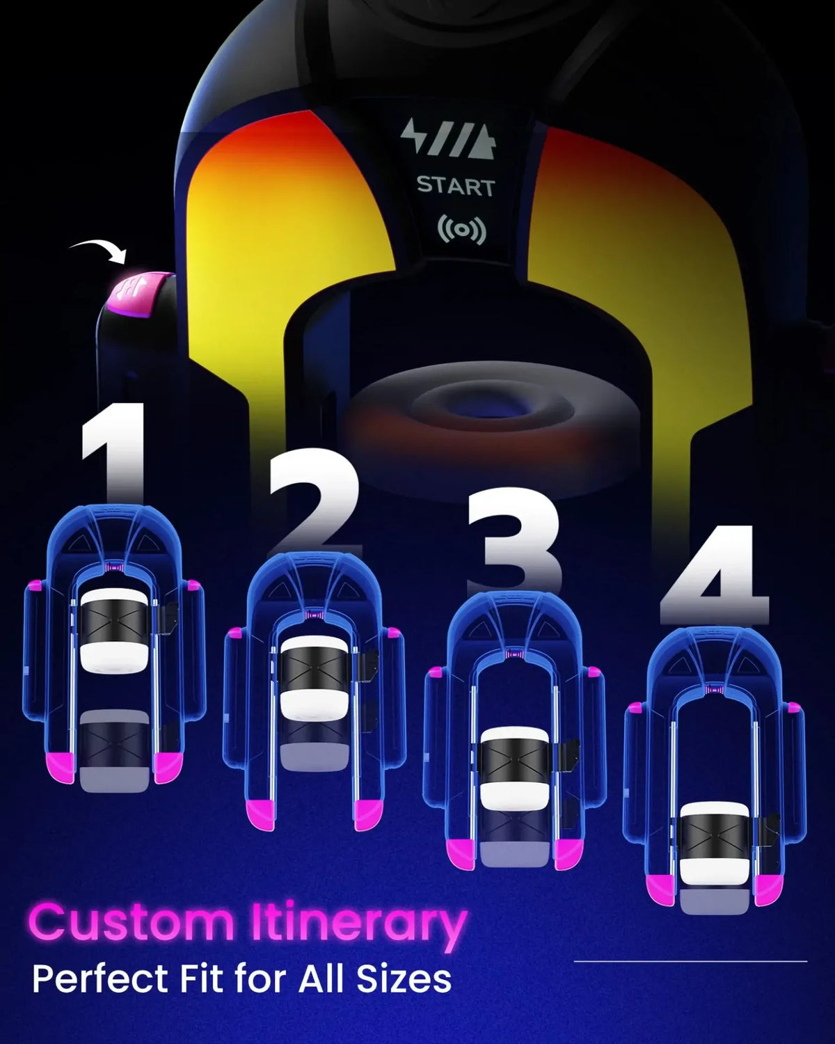 XT17: Automatisk masturbator med 4 juckande nivåer, tryckaktiverad boost & app
