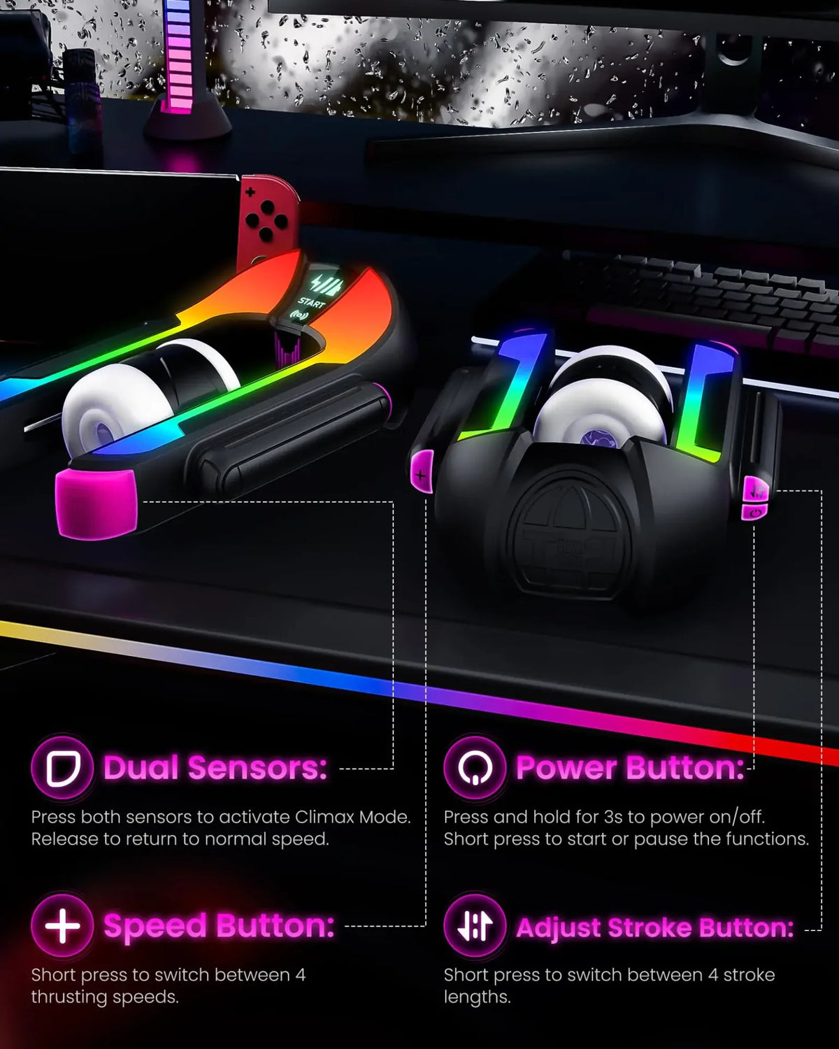 XT17: Automatisk masturbator med 4 juckande nivåer, tryckaktiverad boost & app