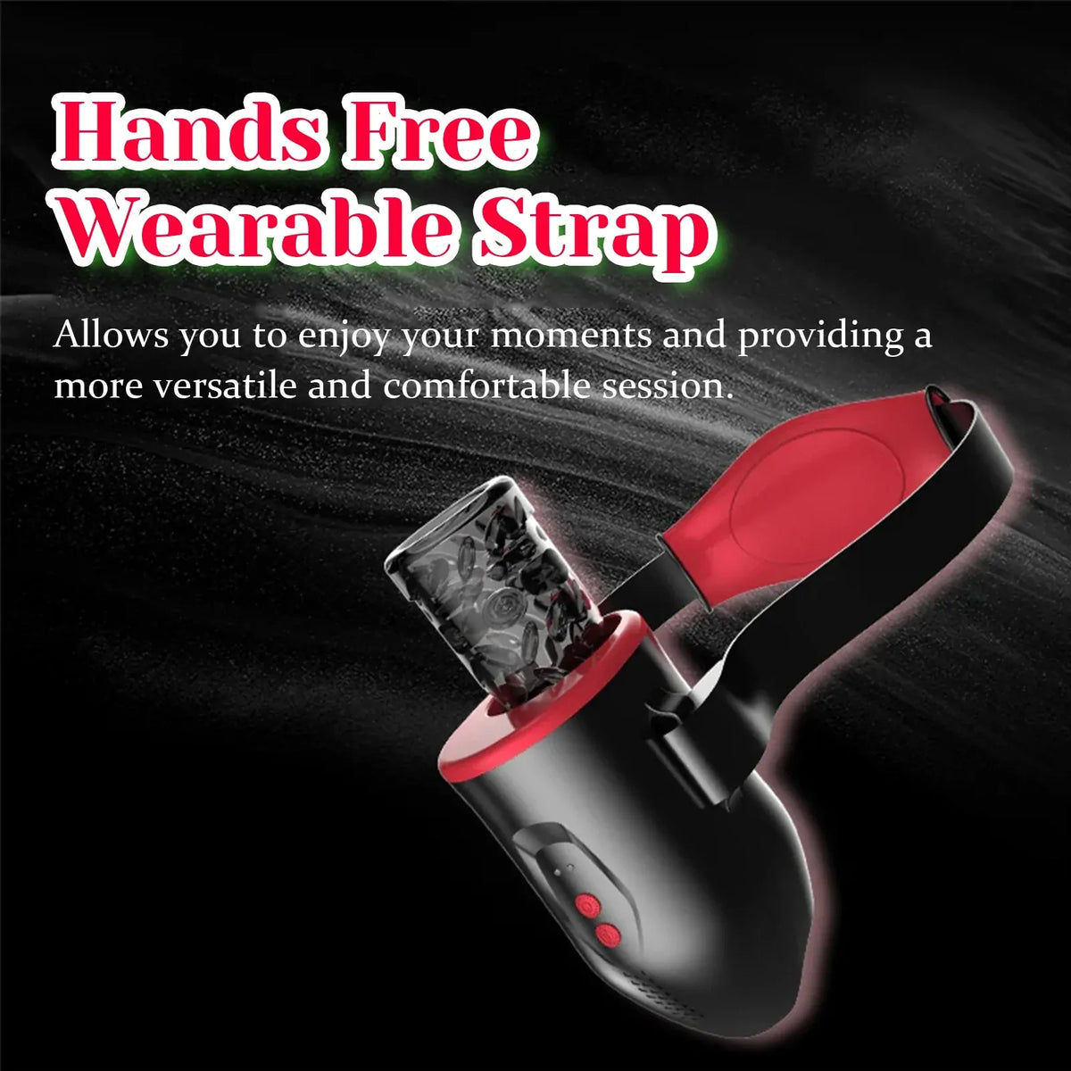 XT22: Handsfree-masturbator med justerbara remmar, 6 juckande vibrationslägen & app