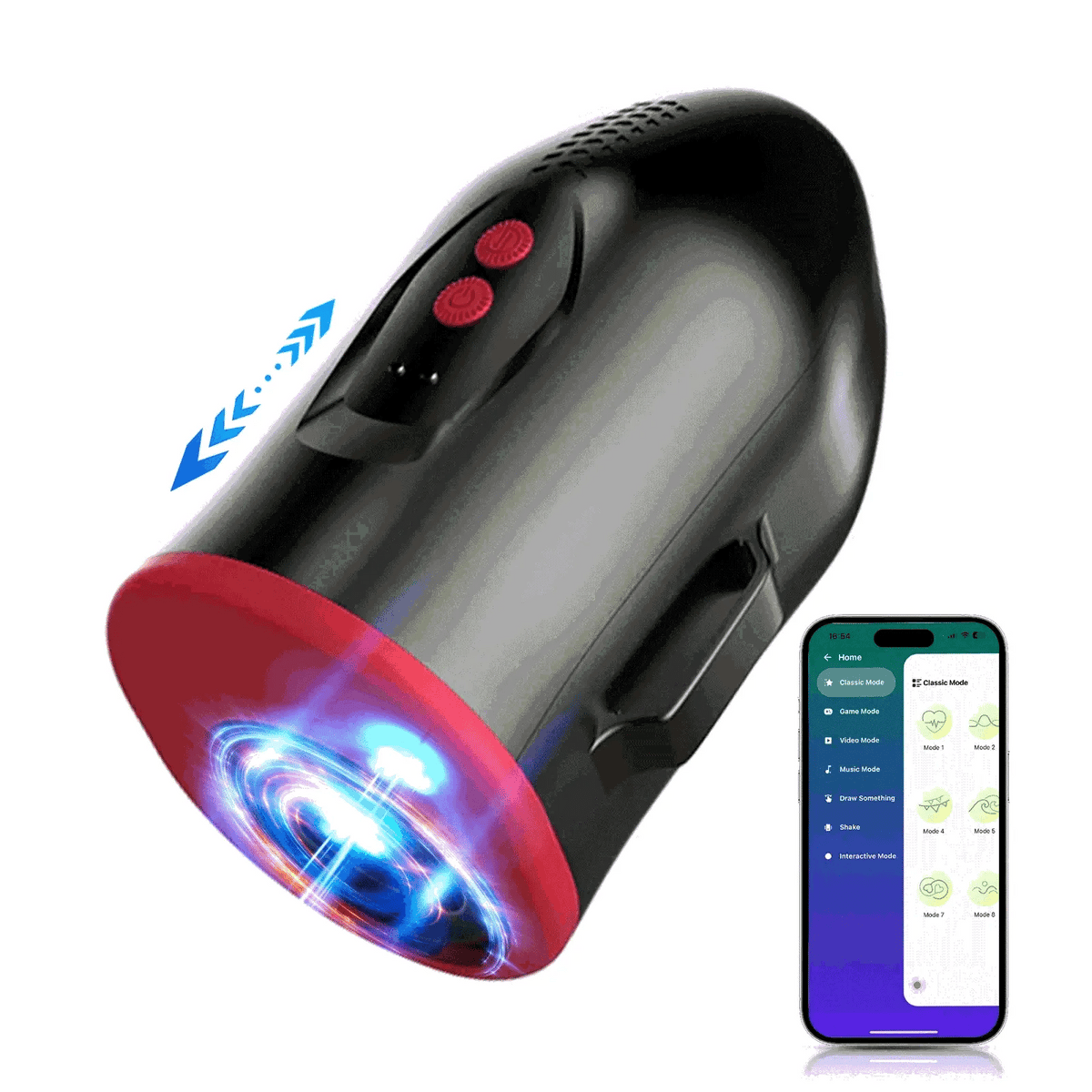 XT22: Handsfree-masturbator med justerbara remmar, 6 juckande vibrationslägen & app