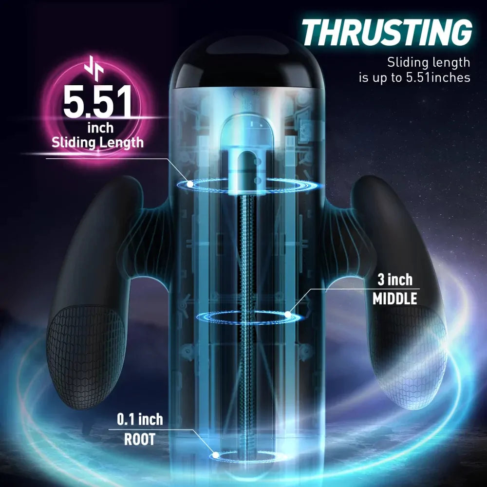 XT6: Juckande masturbator med dubbla handtag · 10 lägen, 10 hastigheter & 10 positioner
