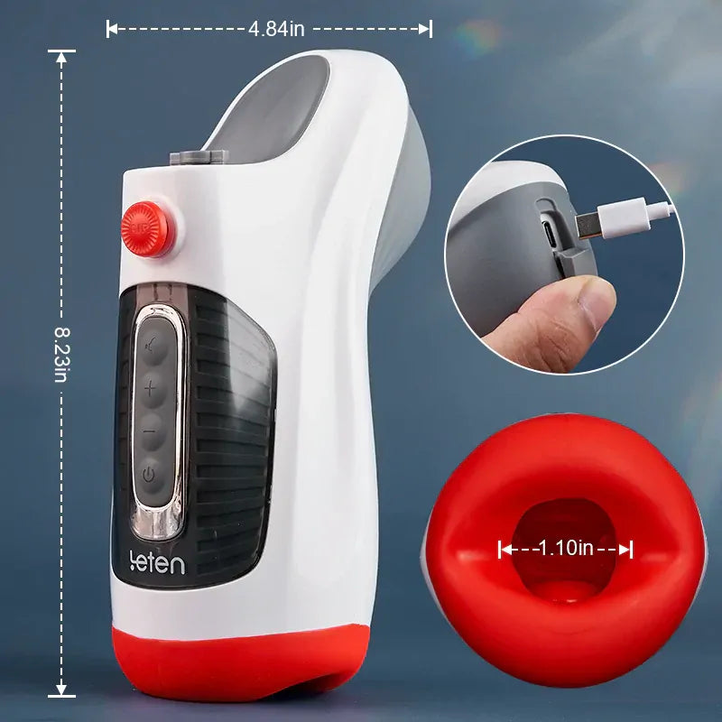 Leten Air Blast: Sugande masturbator med dubbelmotor · 3 sug & 7 vibrationer