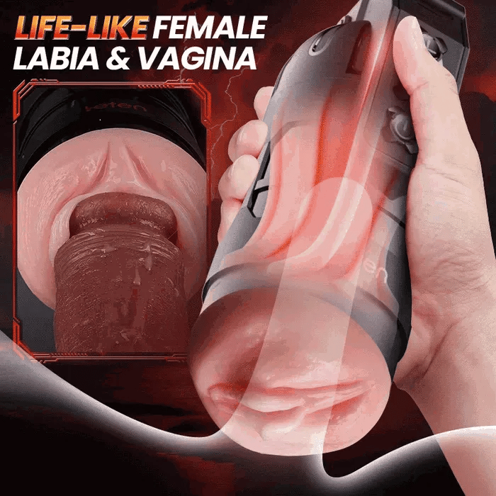 Leten Powerful Blasting: Realistisk vibrerande masturbator med 10 vibrationslägen