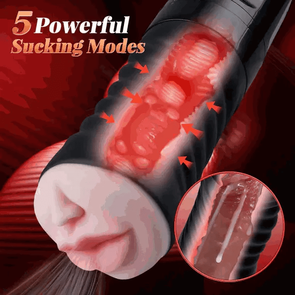 XV5: Sugande masturbator med oral- & vaginalkänsla · 5 sug & 5 vibrationer