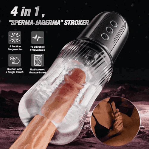 XS14 PRO: Sugande masturbator med handtag, dubbla motorer & 10 vibrationer