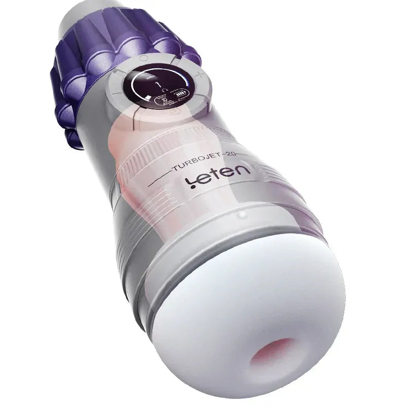 Leten TurboJet: Sugande masturbator med 10 lägen, vibration & manuell kontroll