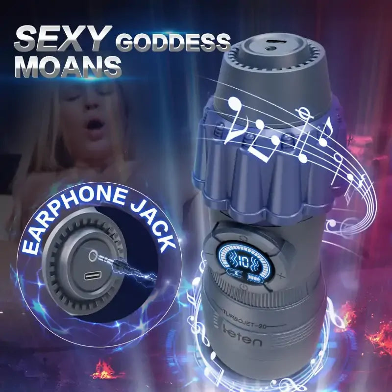 Leten TurboJet: Sugande masturbator med 10 lägen, vibration & manuell kontroll
