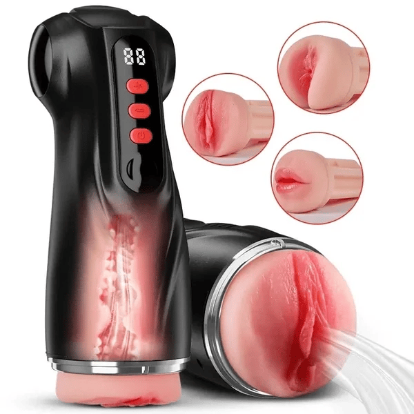 XV11: Sugande masturbator med 3 hylsor · 9 suglägen & 9 vibrationer